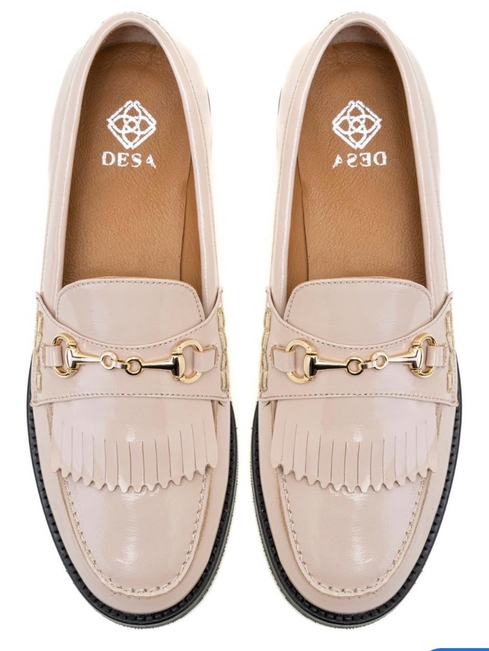Patent Kiltie Bit Loafers in Cream